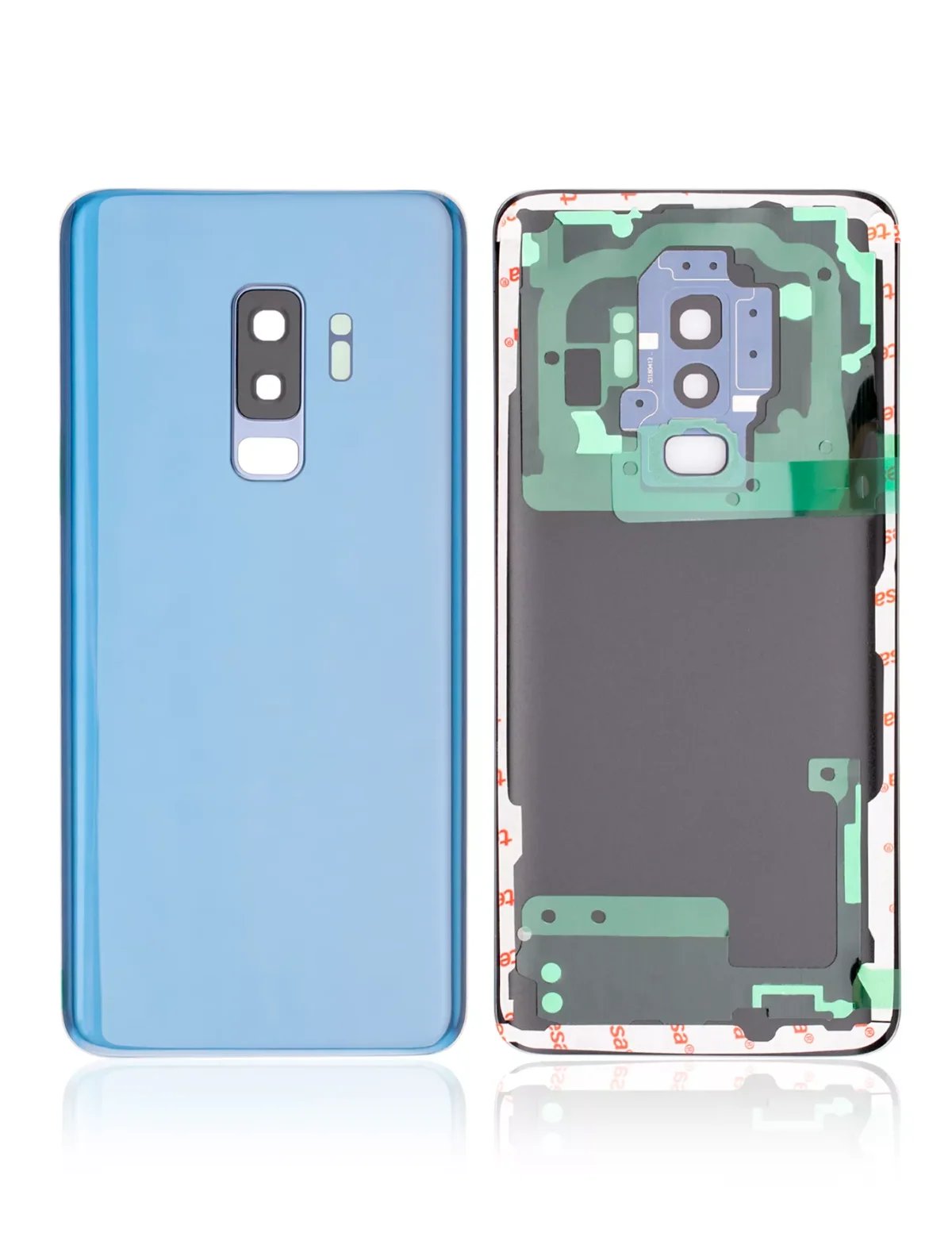 Samsung Galaxy S9 Plus İle Uyumlu Arka Kapak Camı Kamera Lensiyle (Service Pack) (Mercan Mavisi) - Görsel 5
