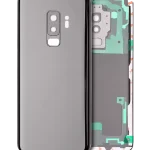 Samsung Galaxy S9 Plus İle Uyumlu Arka Kapak Camı Kamera Lensiyle Uyumlu (Service Pack) (Titanyum Gri)
