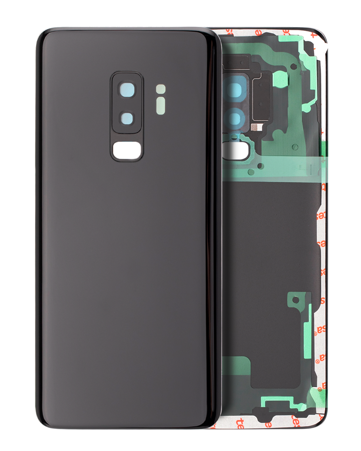 Samsung Galaxy S9 Plus İle Uyumlu Arka Kapak Camı Kamera Lensiyle Uyumlu (Servis Paketi) (Gece ​​Yarısı Siyahı)