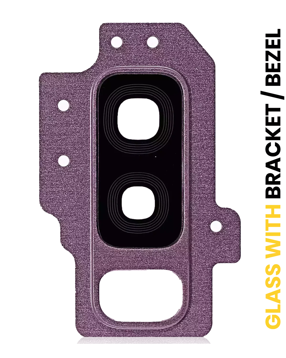 Samsung Galaxy S9 Plus İle Uyumlu Braketli Çerçeveli ekran Arka Kamera Lensi (Mor)