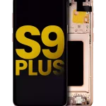 Samsung Galaxy S9 Plus İle Uyumlu İçin Çerçeveli ekran Orijinal (Sunrise Gold)  Orijinal Ekranı Uyumlu