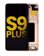 Samsung Galaxy S9 Plus İle Uyumlu İçin Çerçeveli ekran Orijinal (Sunrise Gold)  Orijinal Ekranı Uyumlu