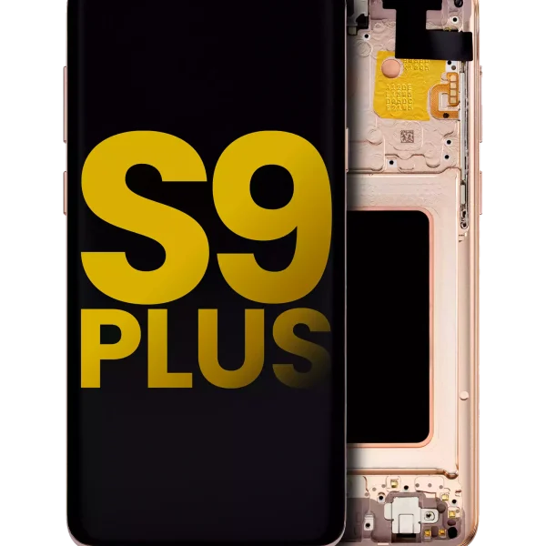Samsung Galaxy S9 Plus İle Uyumlu İçin Çerçeveli ekran Orijinal (Sunrise Gold)  Orijinal Ekranı Uyumlu