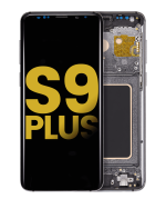 Samsung Galaxy S9 Plus İle Uyumlu İçin Çerçeveli ekran Orijinal (Titanyum Gri)  Orijinal Ekranı