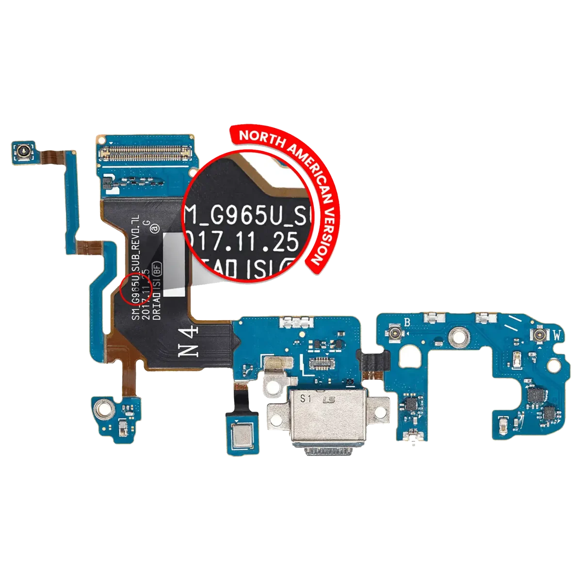 Samsung Galaxy S9 Plus İle Uyumlu İçin Esnek (G965U) (ABD Sürümü)  Kablolu Şarj Portu Uyumlu