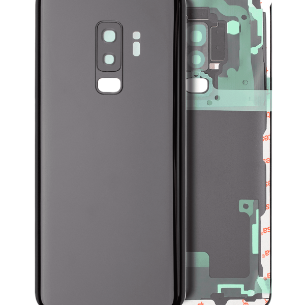 Samsung Galaxy S9 Plus İle Uyumlu Kamera Lensli Arka Kapak Camı  (Gece ​​Yarısı Siyahı)