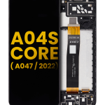 Samsung GalaxyA04Sİle Uyumlu İçin Çerçeveli ekran (A047 2022) Orijinal (Tüm Renkler)  LCD Ekranı Uyumlu