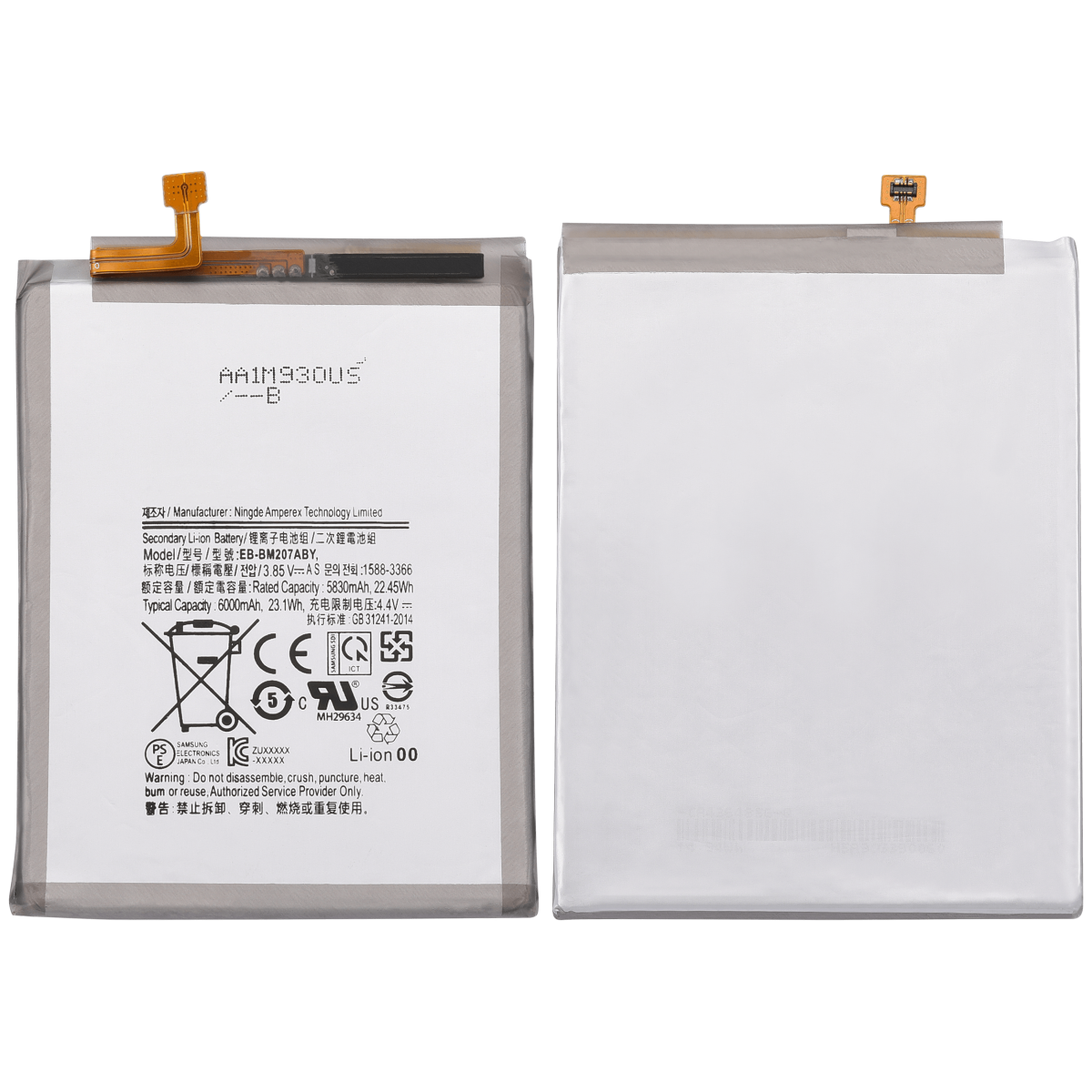 Samsung GalaxyM20 İle Uyumlu Batarya Pil (M307 2019) M21 (M215 2020) M31 (M315 2020) M21S (F415 2020) (EB-BM207ABY) - Görsel 2