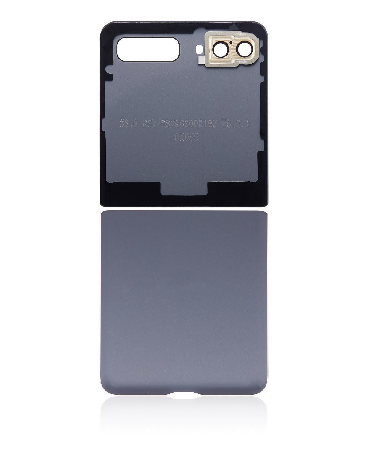 Üst ve Alt Arka Kapak Camı Kamera Lensiyle Samsung Galaxy Z Flip 4G Arka Kapak Camı Kamera Lensiyle (F700) / Z Flip 5G (F707) (Ayna Altın) İle Uyumlu - Görsel 4
