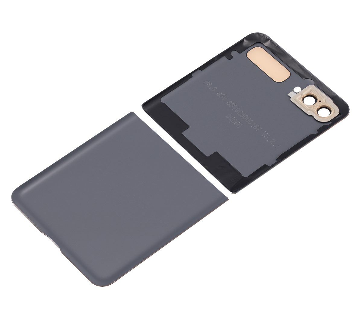 Üst ve Alt Arka Kapak Camı Kamera Lensiyle Samsung Galaxy Z Flip 4G Arka Kapak Camı Kamera Lensiyle (F700) / Z Flip 5G (F707) (Ayna Altın) İle Uyumlu - Görsel 6