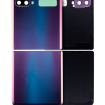 Üst ve Alt Arka Kapak Camı Kamera Lensiyle Samsung Galaxy Z Flip 4G (F700) / Z Flip 5G (F707) (Ayna Moru) İle Uyumlu