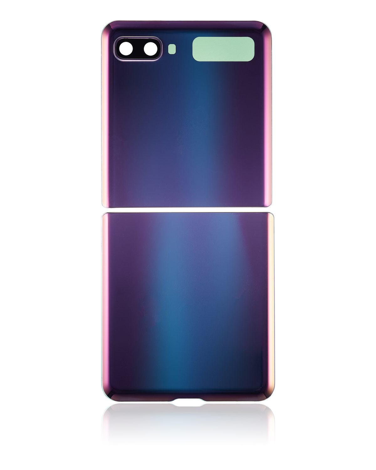 Üst ve Alt Arka Kapak Camı Kamera Lensiyle Samsung Galaxy Z Flip 4G Arka Kapak Camı Kamera Lensiyle  (F700) / Z Flip 5G (F707) (Ayna Moru) İle Uyumlu - Görsel 3