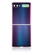 Üst ve Alt Arka Kapak Camı Kamera Lensiyle Samsung Galaxy Z Flip 4G Arka Kapak Camı Kamera Lensiyle  (F700) / Z Flip 5G (F707) (Ayna Moru) İle Uyumlu - Görsel 3