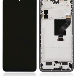 Xiaomi 12 Lite İle Uyumlu Ekran Dokunmatik Çerçeveli Orijinal Amoled Ekran (Siyah)