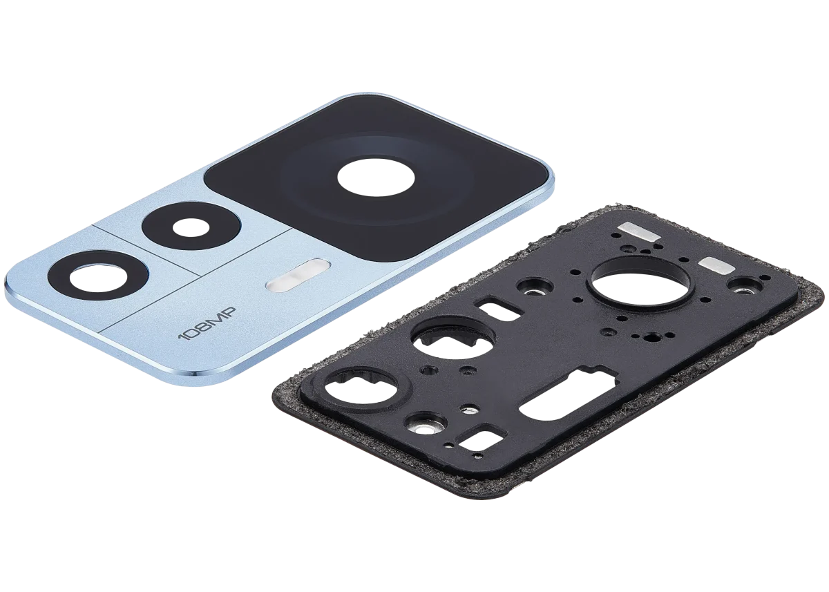 Xiaomi 12T İle Uyumlu 2 Parça Set (Mavi) Orijinal Braketli / Ekran Dokunmatik Çerçeveli Arka Kamera Lensi - Görsel 3