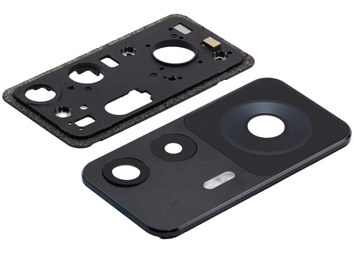 Xiaomi 12T İle Uyumlu 2 Parça Set (Siyah) Orijinal Braketli / Ekran Dokunmatik Çerçeveli Arka Kamera Lensi - Görsel 4