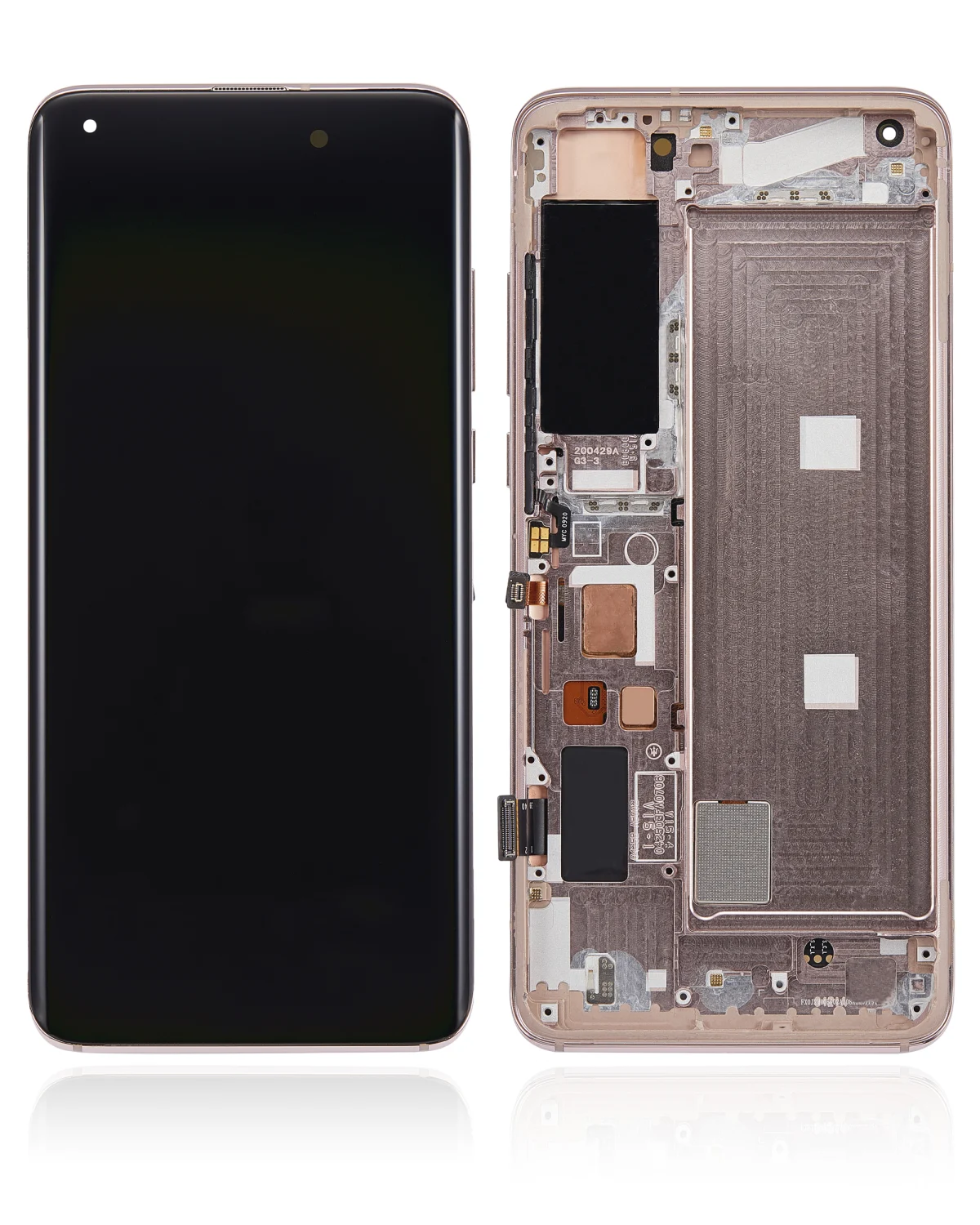 Xiaomi Mi 10 5G İle Uyumlu Ekran Dokunmatik Çerçeveli   (Amoled Ekran - Şeftali Altın)
