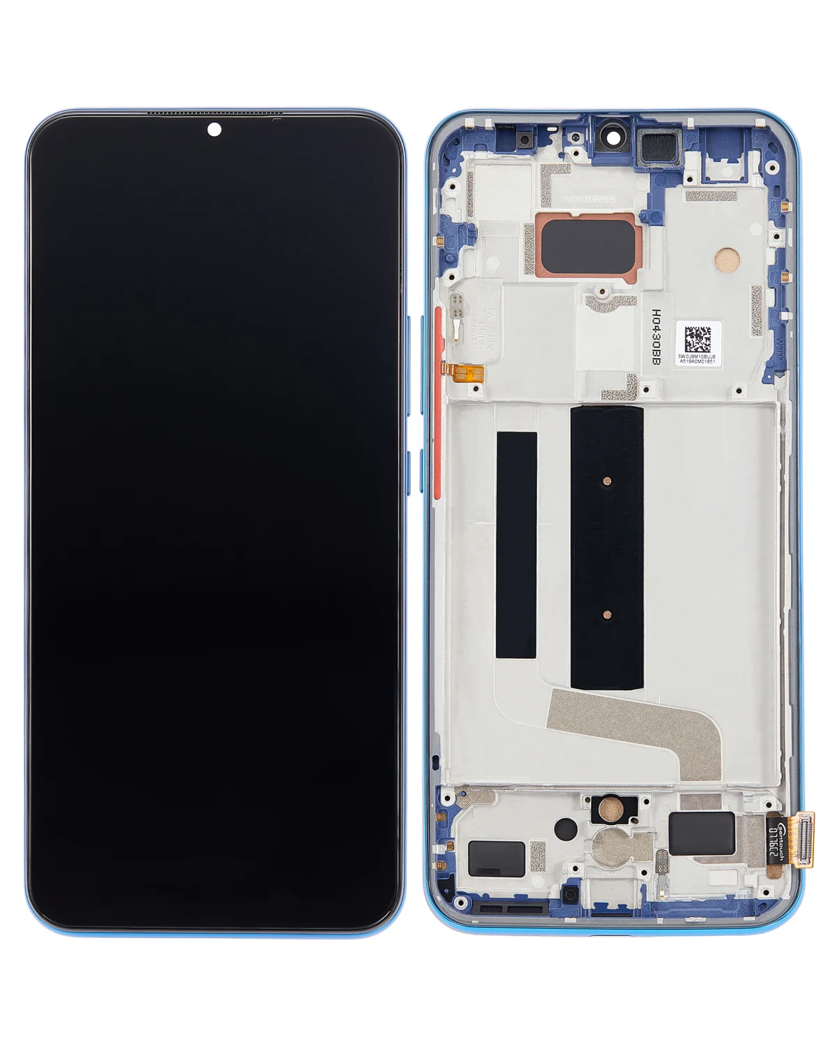 Xiaomi Mi 10 Lite 5G İle Uyumlu Ekran Dokunmatik Çerçeveli (A Kalite - Aurora Blue)