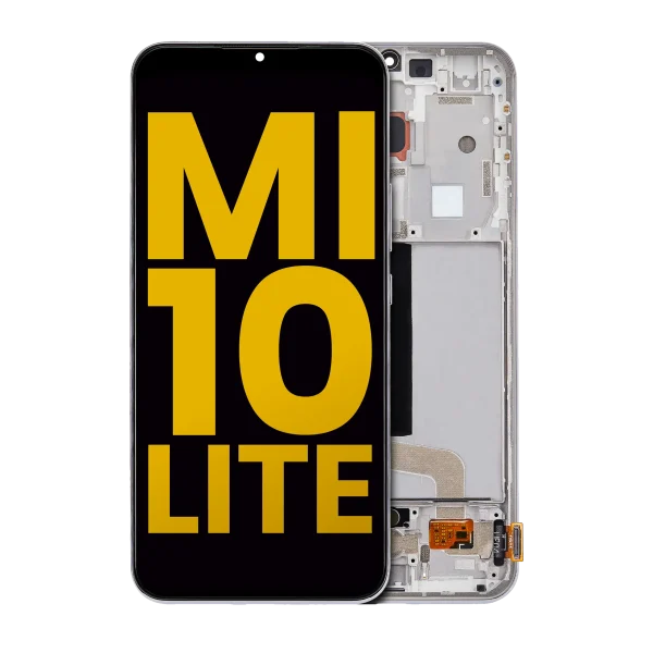 Xiaomi Mi 10 Lite 5G İle Uyumlu Ekran Dokunmatik Çerçeveli (Amoled Ekran - Rüya Beyazı)