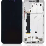 Xiaomi Mi 8 İle Uyumlu Aftermarket Plus) (Beyaz)  Çerçeveli