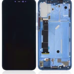 Xiaomi Mi 8 İle Uyumlu Aftermarket Plus) (Mavi)  Çerçeveli