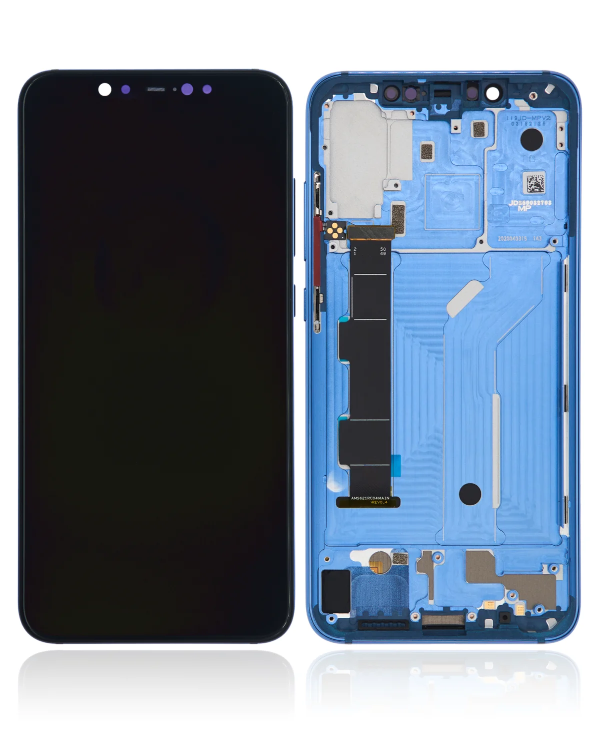 Xiaomi Mi 8 İle Uyumlu Ekran Dokunmatik Amoled Ekran (Mavi)  Çerçeveli