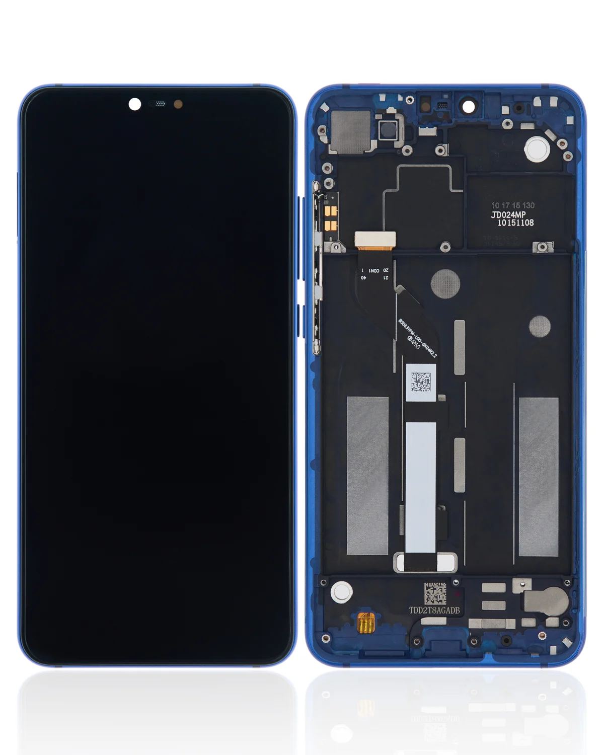 Xiaomi Mi 8 Lite İle Uyumlu Ekran Dokunmatik Çerçeveli (Orijinal - Aurora Blue)