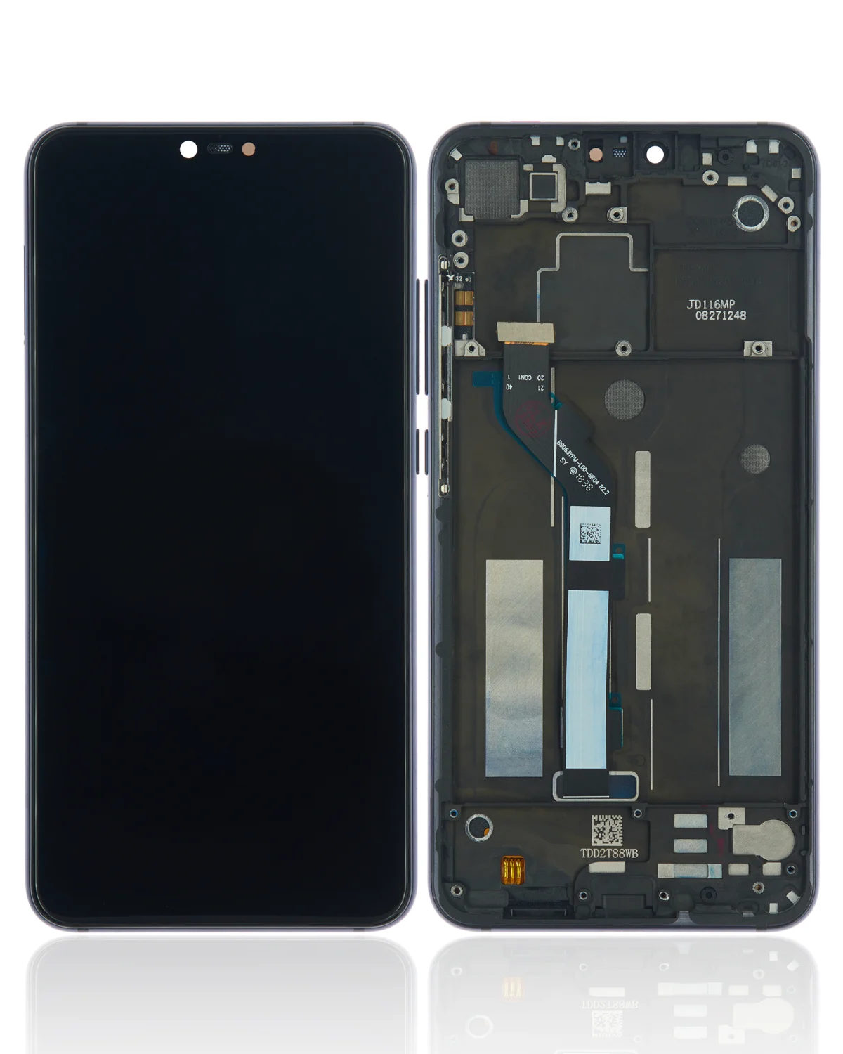 Xiaomi Mi 8 Lite İle Uyumlu Ekran Dokunmatik Çerçeveli (Orijinal - Gece Yarısı Siyahı)