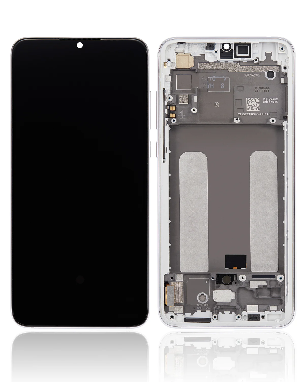 Xiaomi Mi 9 Lite İle Uyumlu Ekran Dokunmatik Çerçeveli   (A Plus Kalite - İnci Beyazı)