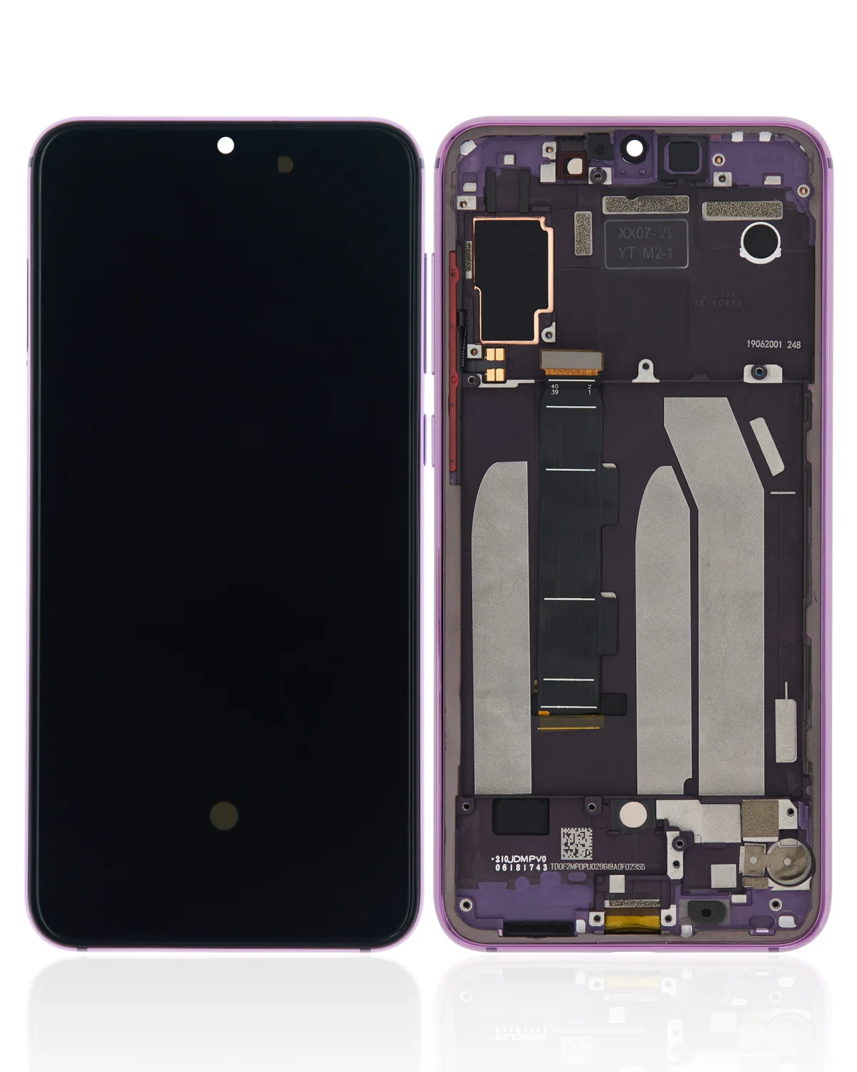 Xiaomi Mi 9 SE İle Uyumlu Ekran Dokunmatik Amoled Ekran)  Çerçeveli  (Menekşe