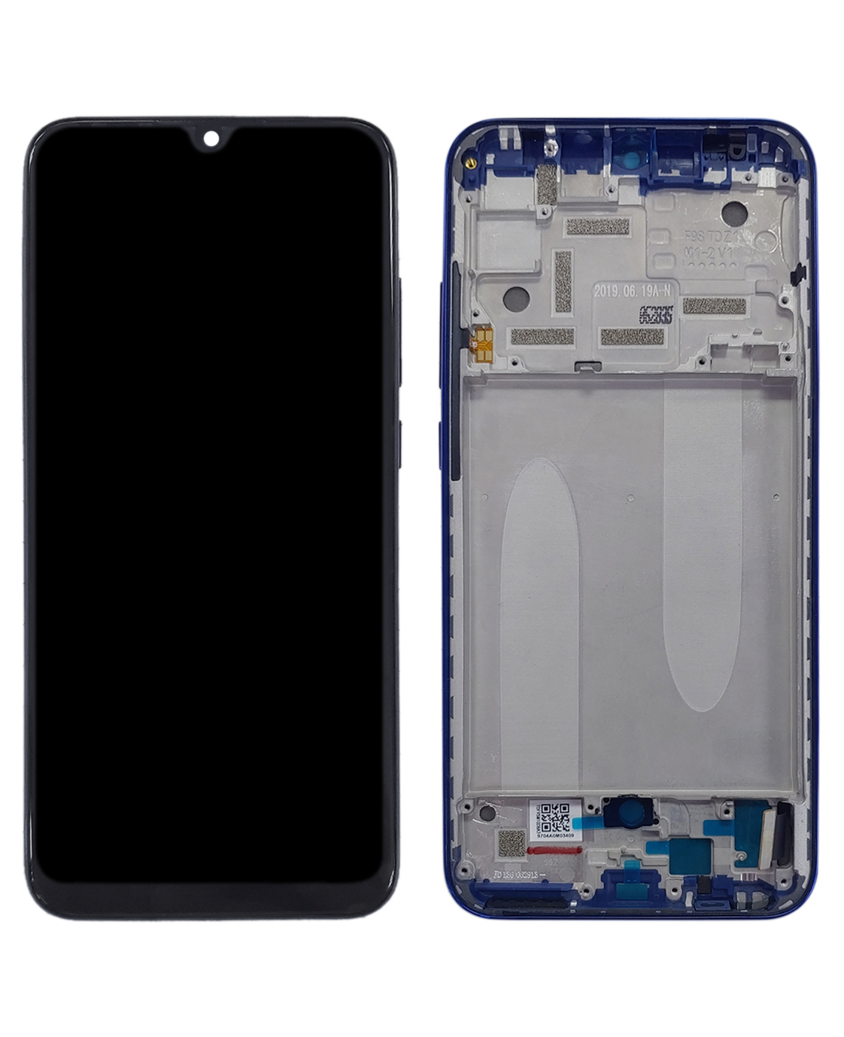 Xiaomi Mi A3 İle Uyumlu Ekran Dokunmatik Amoled Ekran) (Mavi)  Çerçeveli