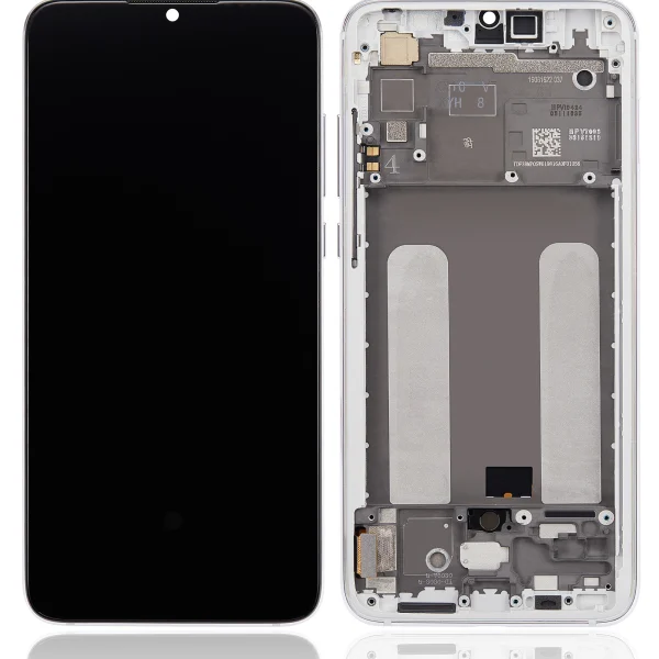 Xiaomi Mi CC9 İle Uyumlu Ekran Dokunmatik Çerçeveli   (A Plus Kalite - İnci Beyazı)