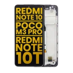 Xiaomi Redmi Note 10T 5G İle Uyumlu Çerçeveli Ekran Dokunmatik Orijinal (Tüm Renkler Uyumlu)