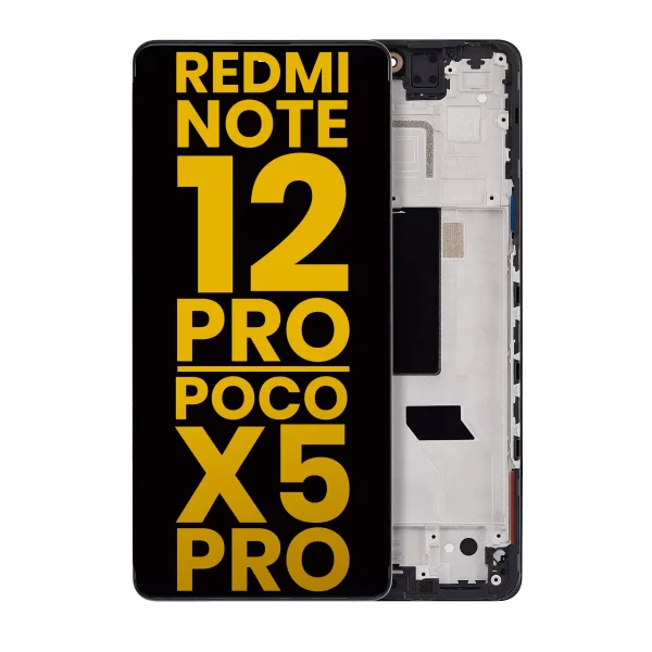 Xiaomi Redmi Note 12 Pro 5G İle Uyumlu Çerçeveli  Orijinal Amoled Ekran (Tüm Renkler Uyumlu)
