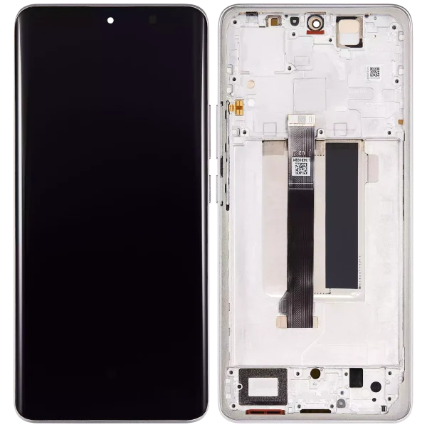 Xiaomi Redmi Note 13 Pro Plus İle Uyumlu Çerçeveli Orijinal Amoled Ekran (Beyaz)