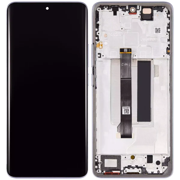 Xiaomi Redmi Note 13 Pro Plus İle Uyumlu Çerçeveli Orijinal Amoled Ekran (Mor)