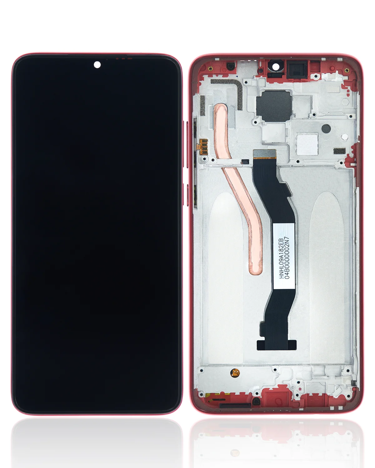 Xiaomi Redmi Note 8 Pro İle Uyumlu Orijinal (Kırmızı) Çerçeveli Ekran Dokunmatik