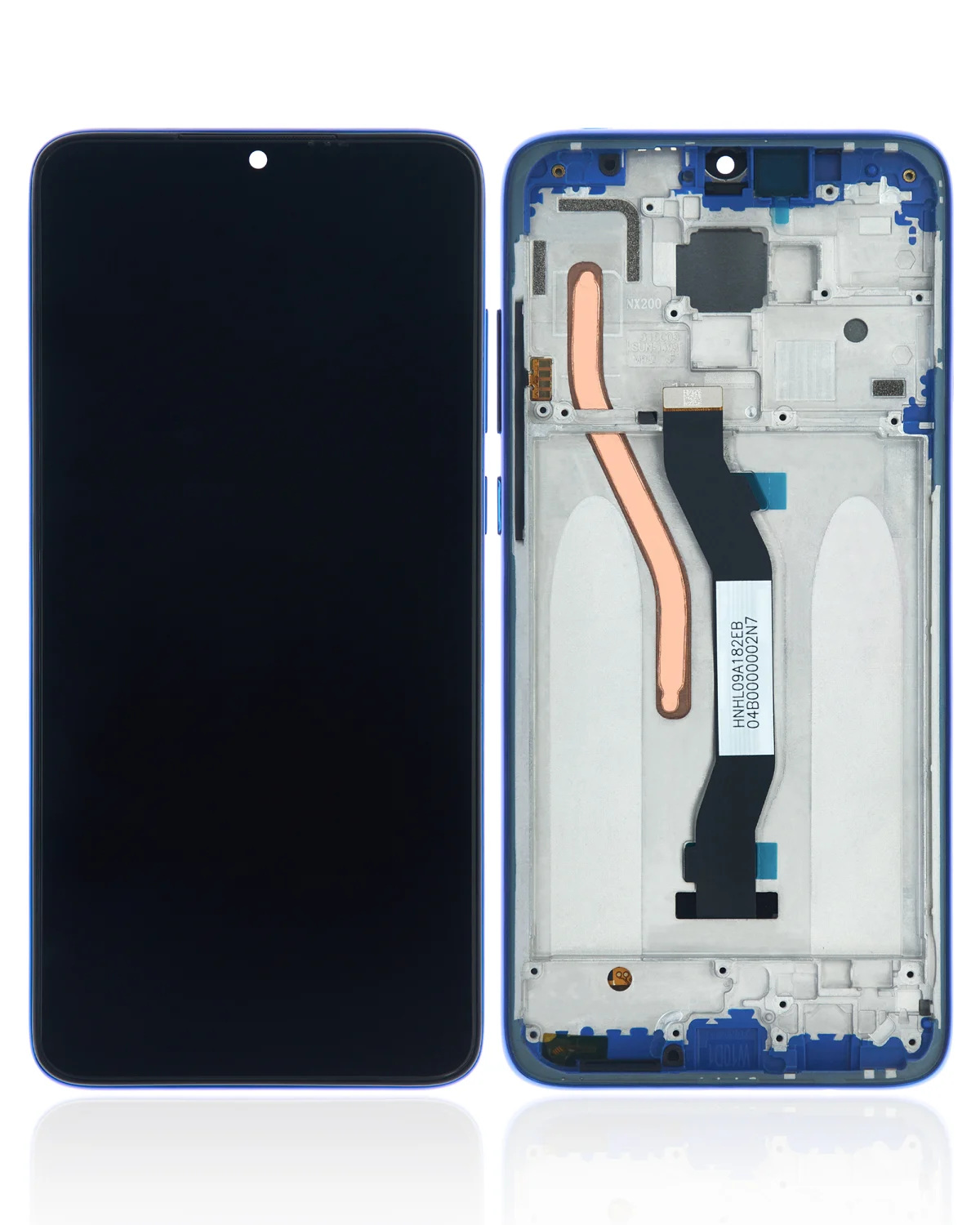 Xiaomi Redmi Note 8 Pro İle Uyumlu Orijinal (Mavi) Çerçeveli Ekran Dokunmatik