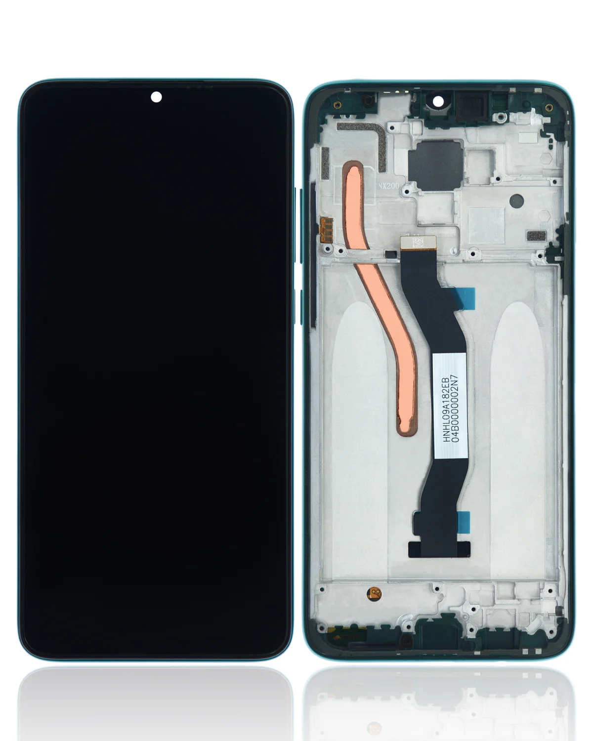 Xiaomi Redmi Note 8 Pro İle Uyumlu Orijinal (Yeşil) Çerçeveli Ekran Dokunmatik