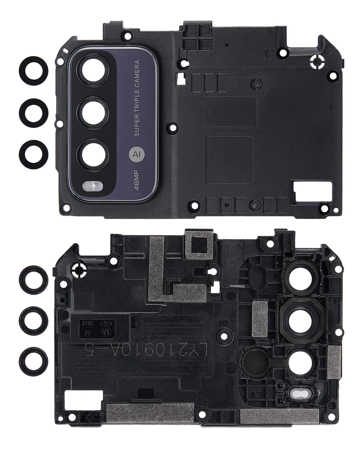 Xiaomi Redmi Note 9 4G İle Uyumlu Braketli / Çerçeveli Arka Kamera Lensi (Gri) Orijinal - Görsel 2
