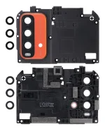 Xiaomi Redmi Note 9 4G İle Uyumlu Braketli / Çerçeveli Arka Kamera Lensi (Turuncu) Orijinal - Görsel 2