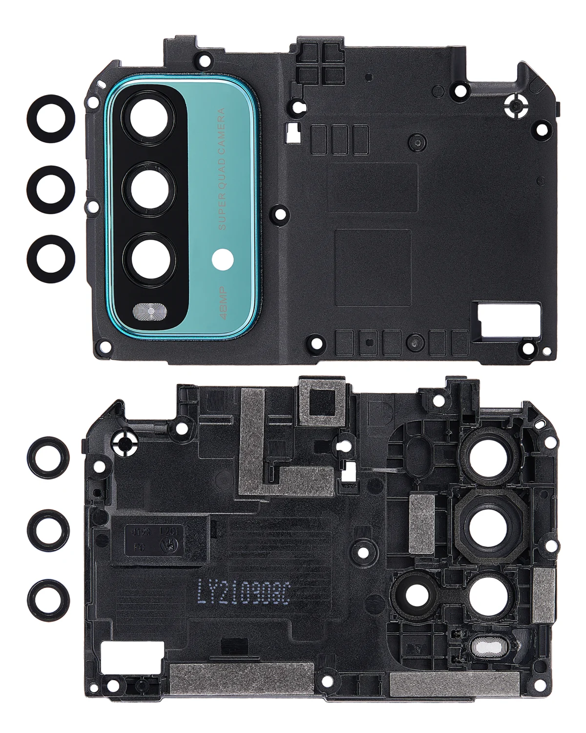 Xiaomi Redmi Note 9 4G İle Uyumlu Braketli / Çerçeveli Arka Kamera Lensi (Yeşil) Orijinal - Görsel 2