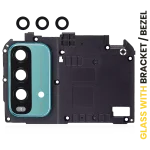 Xiaomi Redmi Note 9 4G İle Uyumlu Braketli / Çerçeveli Arka Kamera Lensi (Yeşil) Orijinal