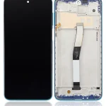 Xiaomi Redmi Note 9S İle Uyumlu Orijinal (Aurora Blue)  Çerçeveli Ekran Dokunmatik