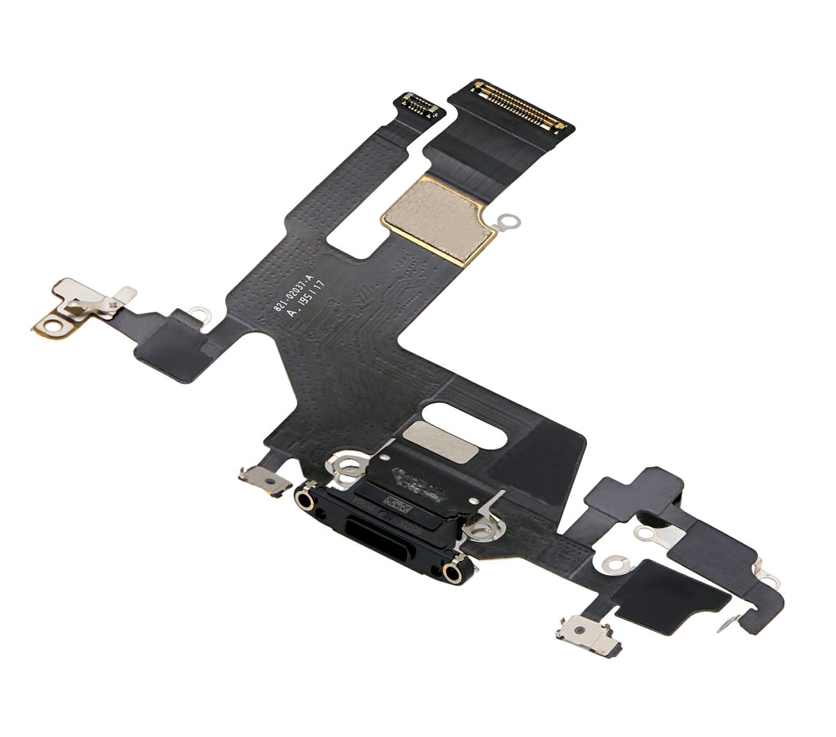 iphone 11 İle Uyumlu Şarj Yeri  Girişli ve Mikrofonlu Şarj Filmi Premium Siyah - Görsel 4