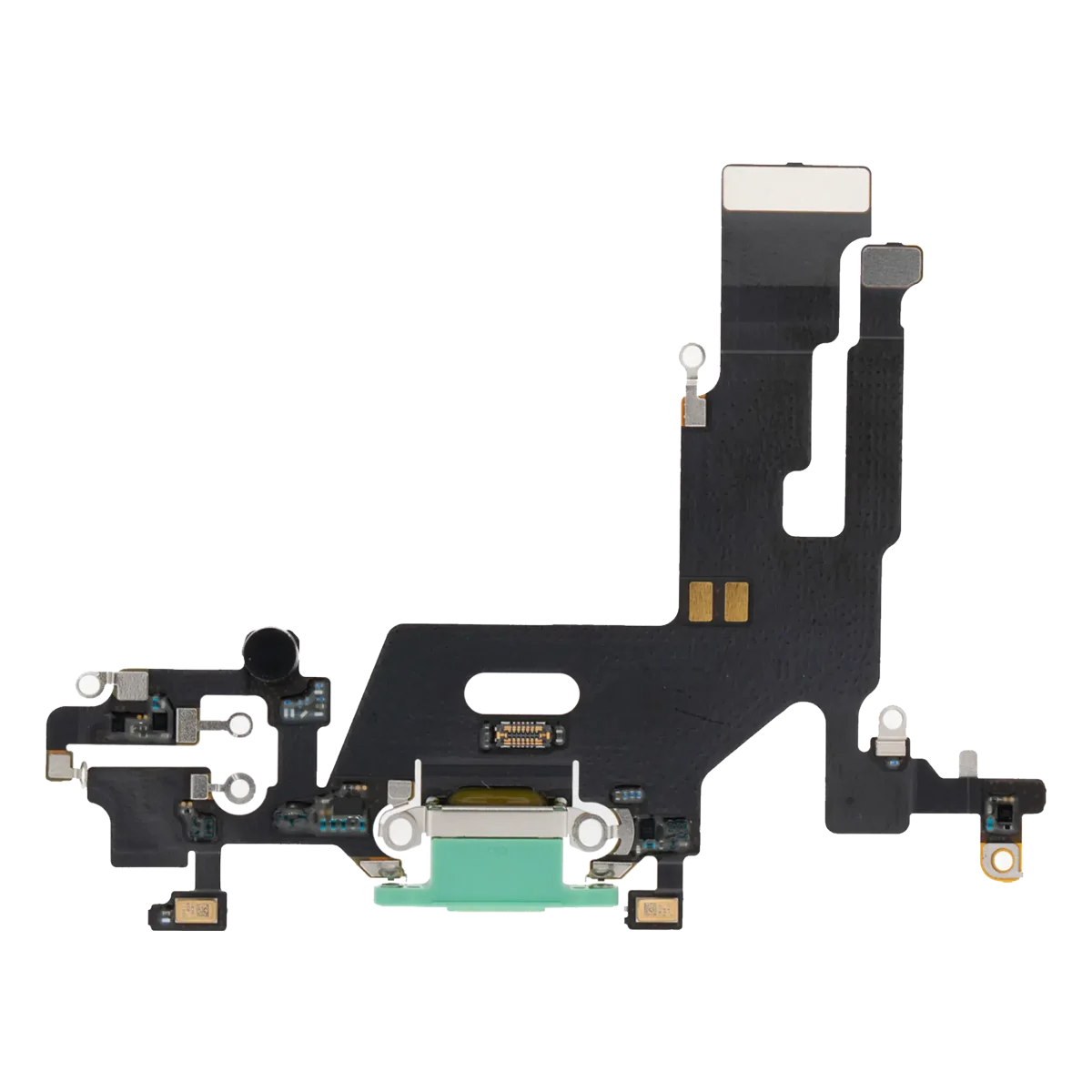 iphone 11 İle Uyumlu Şarj Yeri  Girişli ve Mikrofonlu Şarj Filmi Premium Yeşil