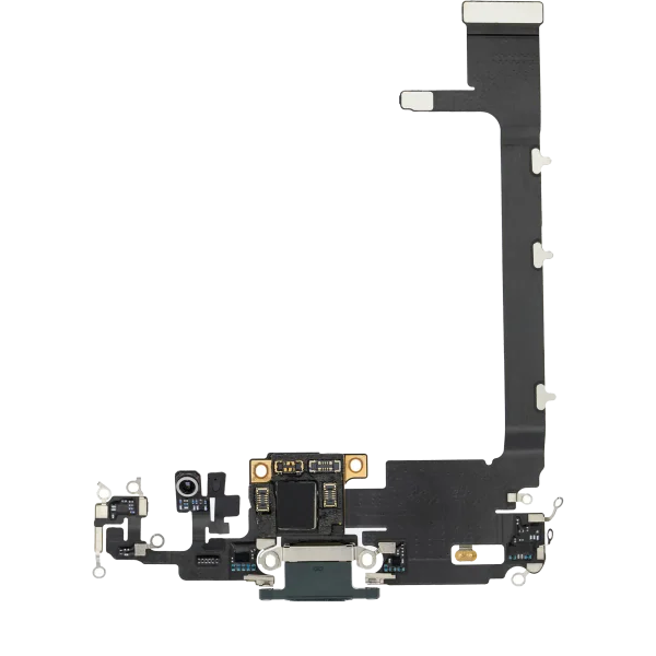 iphone 11 İle Uyumlu Şarj Yeri  Girişli ve Mikrofonlu Şarj Filmi Pro Max Premium Gece ​​Yarısı Yeşil