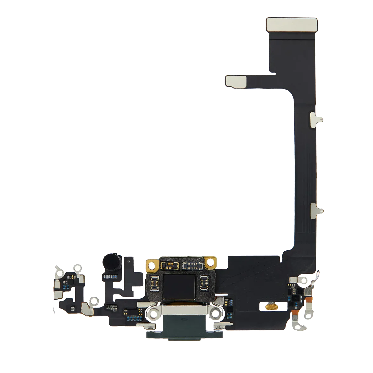iphone 11 Pro İle Uyumlu Şarj Yeri  Girişli ve Mikrofonlu Şarj Filmi Gece ​​Yarısı Yeşili