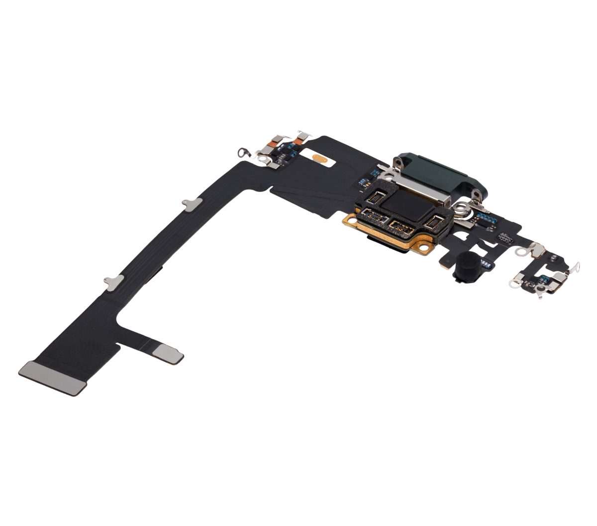 iphone 11 Pro İle Uyumlu Şarj Yeri  Girişli ve Mikrofonlu Şarj Filmi Gece ​​Yarısı Yeşili - Görsel 3