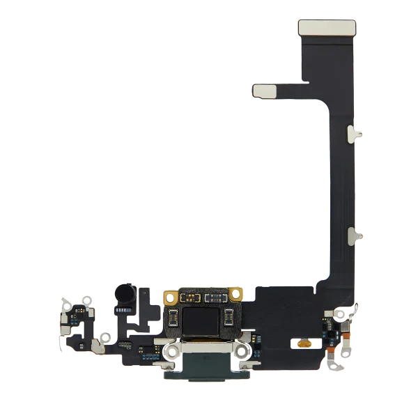 iphone 11 Pro İle Uyumlu Şarj Yeri  Girişli ve Mikrofonlu Şarj Filmi Gece ​​Yarısı Yeşili
